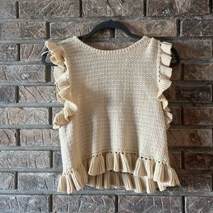 Marble Crochet Ruffle Top